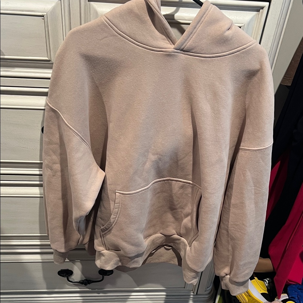 Beige Hoodie with Front Pocket